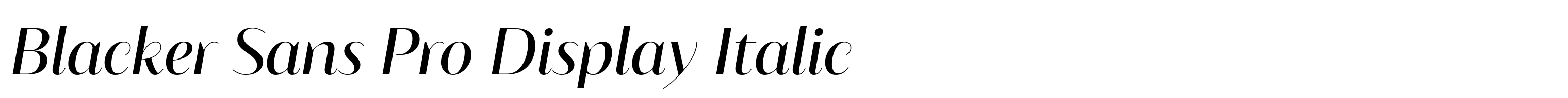 Blacker Sans Pro Display Italic